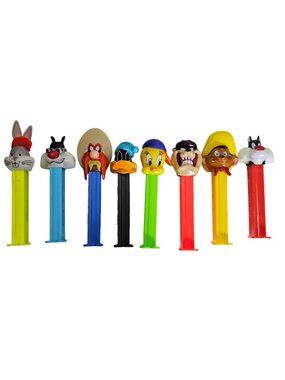 Lot Of 8 Pez Dispensers Looney Tunes Taz, Bugs, Speedy, Yosemite, Daffy, Tweety
